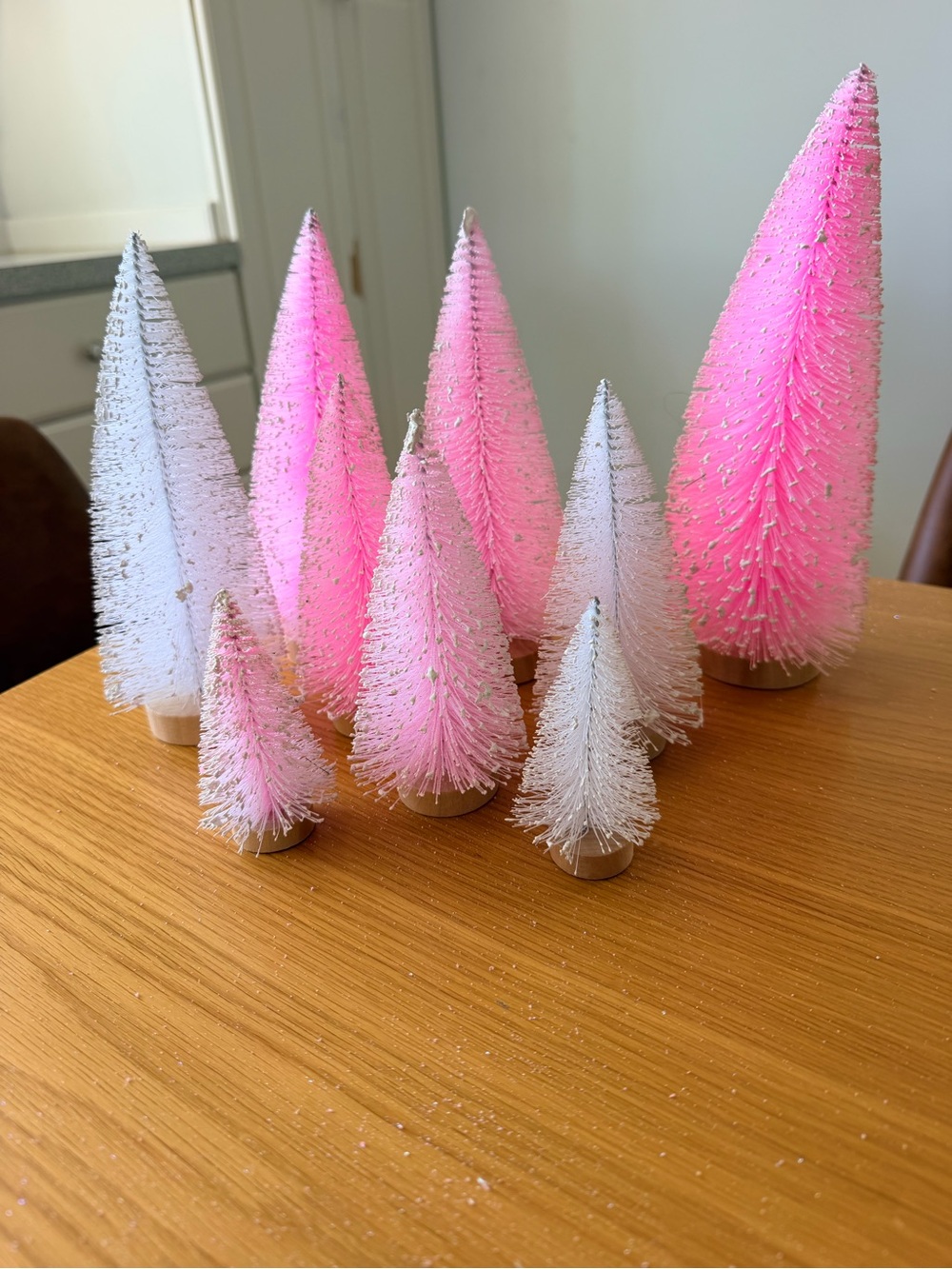 Target Pink and White Bottle Brush Tree Set - Holiday Decor
